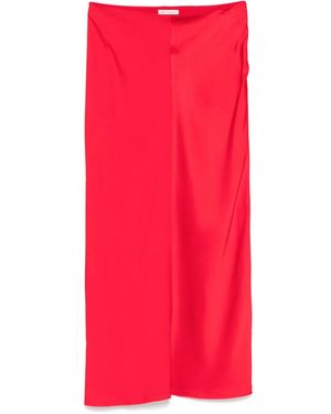 Ami Paris Satin Midi Skirt - Red