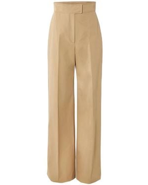 Carolina Herrera Gabardine Wide-Leg Diane Trousers - Natural