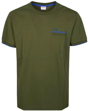 Sun 68 Chest-Pocket T-Shirt - Green