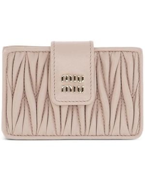 Miu Miu Matelasse Card Holder - Pink