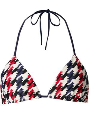 Perfect Moment Haut De Bikini À Motif Pied-De-Poule - Red