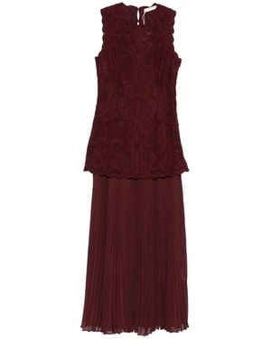 Ulla Johnson Macramé Pleated Dress - Purple
