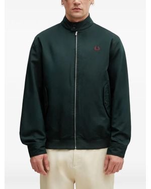 Fred Perry Logo-Embroidered Harrington Jacket - Green