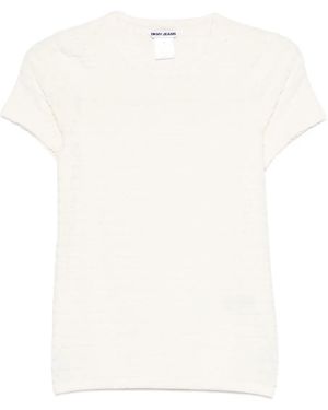 DKNY T-Shirt mit Jacquard-Logo - Weiß