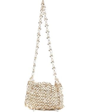 Rabanne Sac Porté Épaule À Ornements En Cristal - White