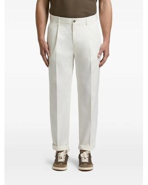 Peserico Pleated Turn-Up Trousers - White