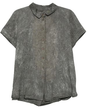 Rundholz Camisa A Rayas Diplomáticas Con Manga Corta - Gris