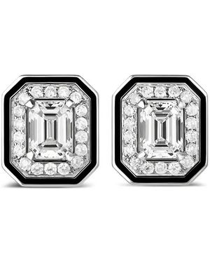 Boucheron Vendôme Liseré ダイヤモンド ピアス 18kホワイトゴールド - ブラック