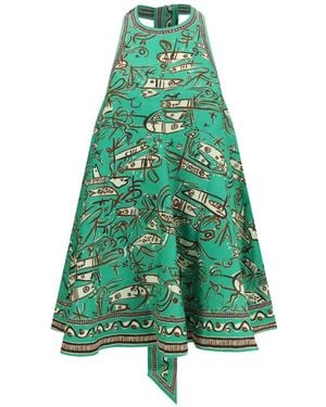 ALÉMAIS Fish Sticks Mini Dress - Green