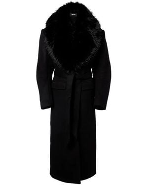 ROTATE BIRGER CHRISTENSEN Faux-Fur-Collar Coat - Black