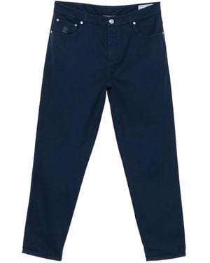 Brunello Cucinelli Logo Jeans - Blue