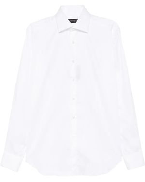 Dell'Oglio Chemise À Boutonnière Sur Le Devant - Blanc