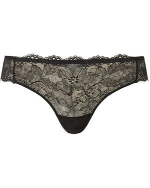 Twinset Lace Brazilian Briefs - Gray