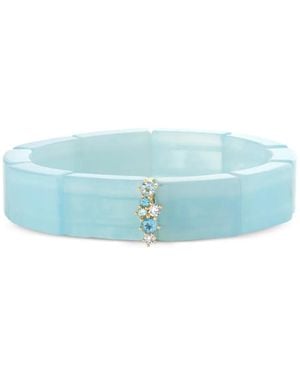 Sydney Evan Aquamarine And Diamond Spacer Bracelet - Blue