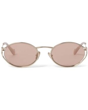 Miu Miu Lunettes De Soleil Cc À Monture Ovale - Rose