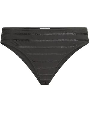 Brunello Cucinelli Stripes Monili Bikini Bottoms - Grey