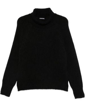 Susanne Bommer Gerippter Rollkragenpullover - Schwarz