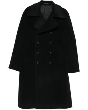 Tagliatore Double-Breasted Martingala Coat - Black