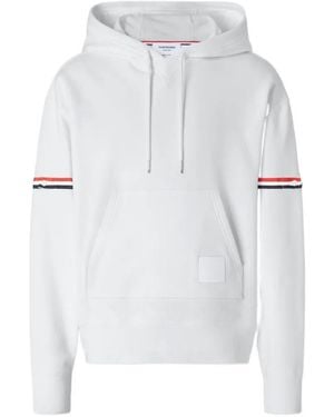 Thom Browne Sweat À Capuche Avec Brassard En Jersey Bouclé - Blanc