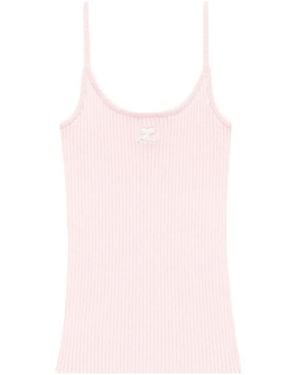 Courreges Reedition Ribbed Tank Top - Pink