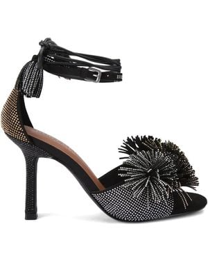 Kurt Geiger Kurt Geiger Sandals Combination Suede Pom Pom - Black