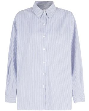 LA PISCINE Button-Up Striped Shirt - White