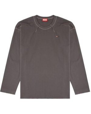 DIESEL Crahor Long Sleeve T Shirt - Grey