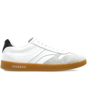 Iceberg Suede-Panel Trainers - White