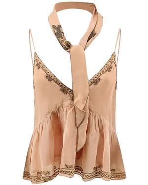 Scarlett Poppies Hedvig Bead-Embellished Halterneck Top - White