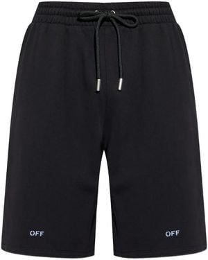 Off-White c/o Virgil Abloh Drawstring Logo-print Shorts - ブルー