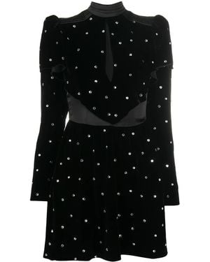 Philosophy Di Lorenzo Serafini Crystal-Embellished Velvet Evening Dress - Black