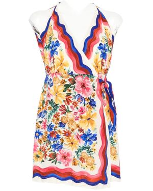 FARM Rio Floraline V-neck wrap mini dress - Weiß