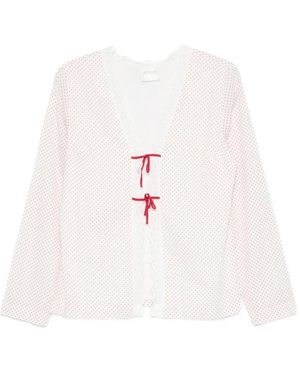 Posse Marlowe Lace Bows Blouse - White