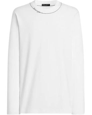 Dolce & Gabbana T-Shirt Mit Dg Logo-Stickereittt - Weiß
