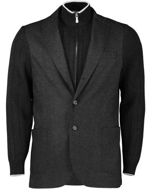 Eleventy Bimetric Bib Blazer - Black