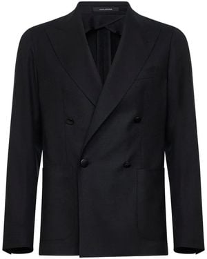 Tagliatore Double-Breasted Peak-Lapel Blazer - Blue