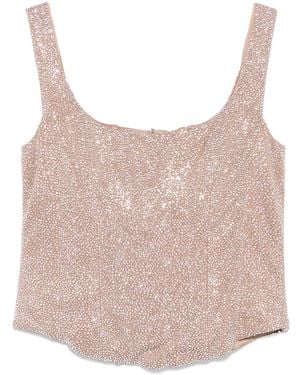 GIUSEPPE DI MORABITO Oberteil mit Kristallverzierung - Pink