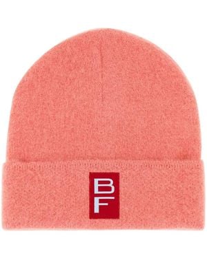 BY FAR Gestrickte Beanie Mit Logo-Patch - Pink
