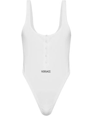 Versace Button-Front Cotton Body - White