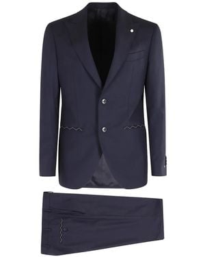 Luigi Bianchi Abito Monopetto Zig Zag Suit - Blue
