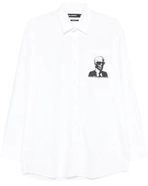 KARL LAGERFELD Chemise À Imprimé Graphique - White