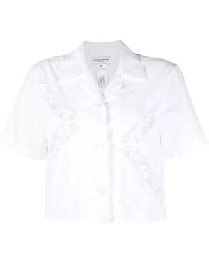 Marine Serre Regenerated Household Crop Shirt - White
