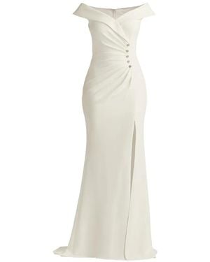 Tadashi Shoji Embellished Slit Dress - White
