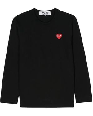 Comme des Garçons T-Shirt Met Hartpatch - Zwart