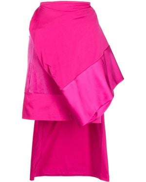 Undercover Asymmetric Midi Skirt - Pink