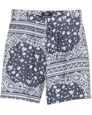 Fendi Paisley-Print Shorts - Blue