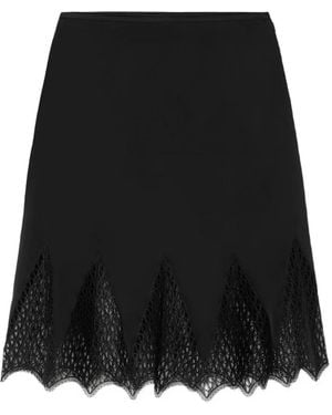 Versace Falda midi con ribete de encaje - Negro