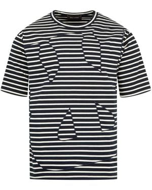 Wales Bonner Gestreept T-Shirt - Zwart