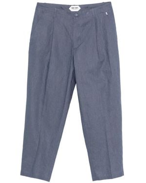 NEW YORK RESIDENT Pantalon En Coton Andrew À Design Plissé - Blue