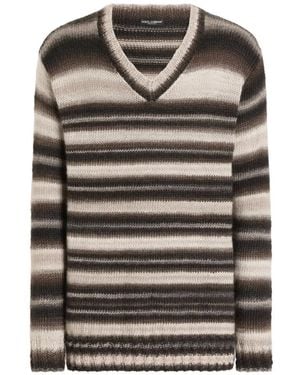Dolce & Gabbana Pull En Laine Mélangée - Gris
